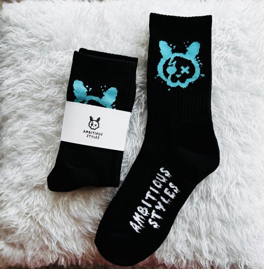 Black and Aqua Sock